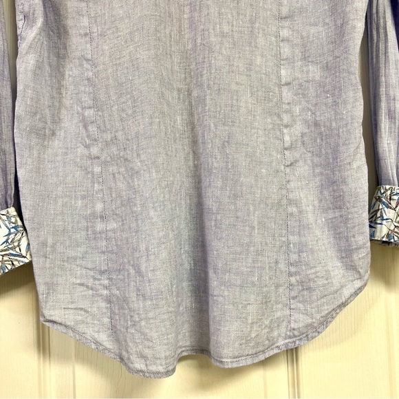 DARIO BELTRAN blue Contrast Casual button down shirt men’s size Small cotton - Picture 9 of 12